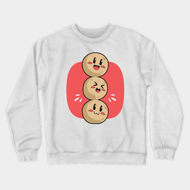 Three cute potato/egg/meatballs Crewneck Sweatshirt by FaizDorpy